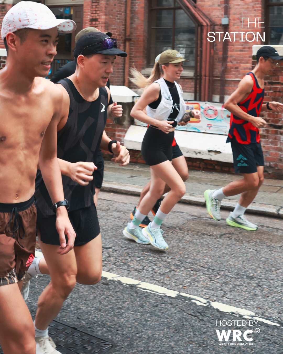 Runners leaving The Station for a Wazup community run